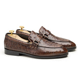 Tie ostrich - Brown Hand Made Pure Cow Leather Shoes