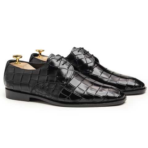 COCO LACES BLACK Hand Made Pure Cow Leather Shoes