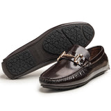 DOLICA BROWN Hand Made Pure Cow Leather Shoes