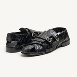 DONAL-CBLACK Hand Made Pure Cow Leather Shoes