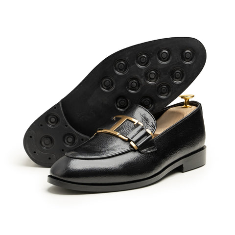 Tee Black Hand Made Pure Cow Leather Shoes