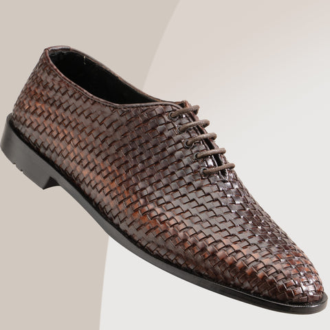 BILL -LACES Brown Hand Made Pure Cow Leather Shoes