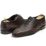 BILL -LACES Brown Hand Made Pure Cow Leather Shoes