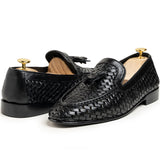 Raye Black Hand Made Pure Cow Leather Shoes