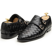 DOUBLE MONK_BLACK Hand Made Pure Cow Leather Shoes