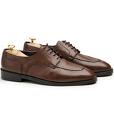 PLAIN BROWN LACES Hand Made Pure Cow Leather Shoes