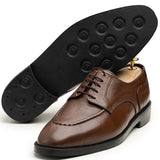 PLAIN BROWN LACES Hand Made Pure Cow Leather Shoes