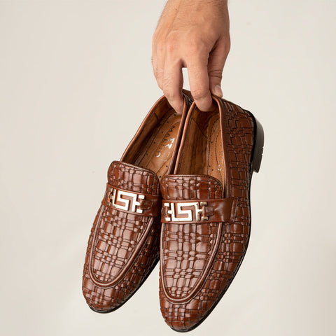 Vinci Brown Hand Made Pure Cow Leather Shoes