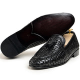 Raye Black Hand Made Pure Cow Leather Shoes