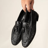 Raye Black Hand Made Pure Cow Leather Shoes